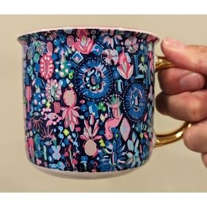 Lilly Pulitzer Dazzle Multicolored Gold Handle Mug